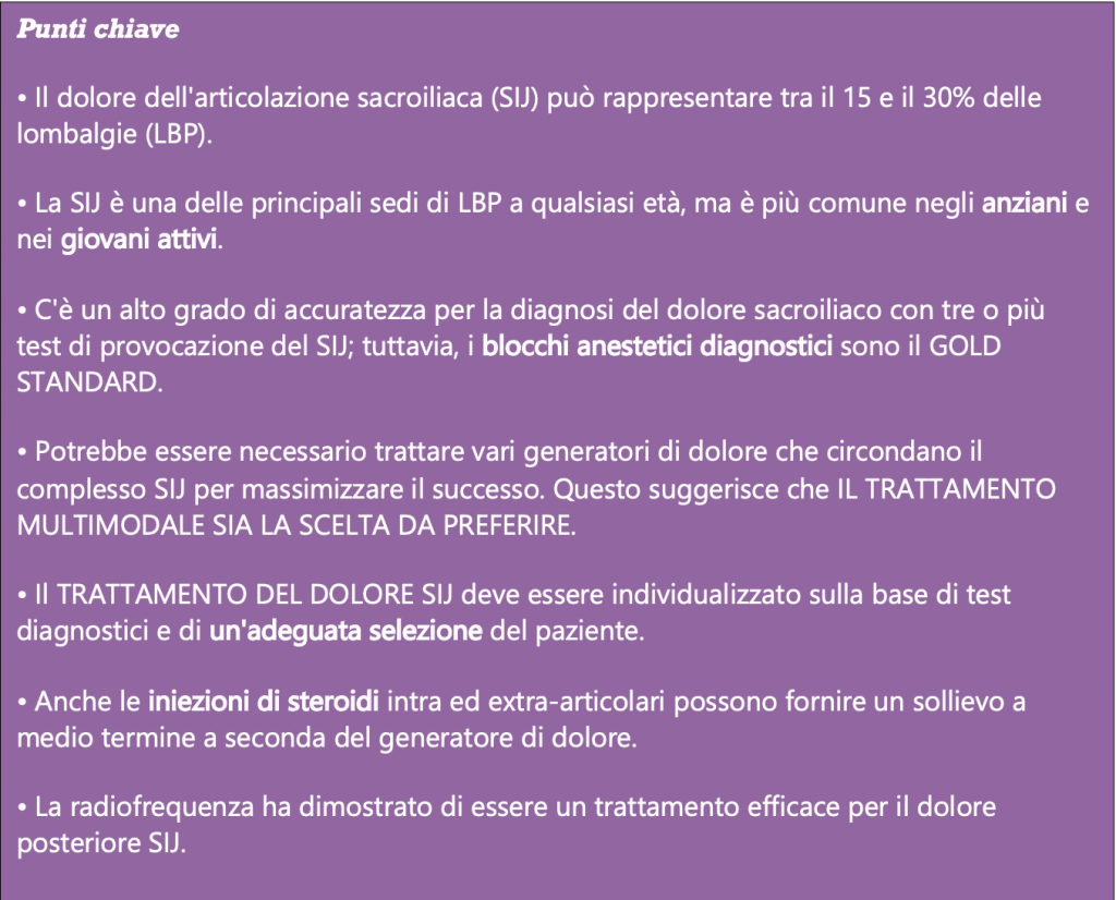 caratteristiche dolore sacroiliaco